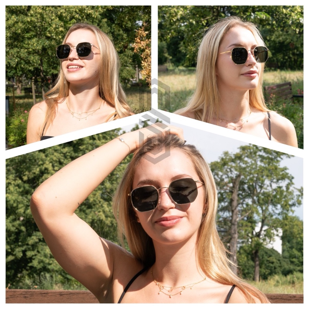 🇺🇸BLACK Hexagonal Sunglasses - Picture 11 of 13